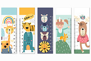 Height chart measure for kids bundle, an Education Illustration by Nursery Art (Thumbnail 3 of 11)