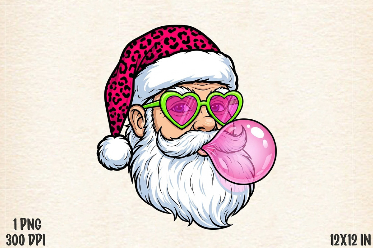 Funny Pink Santa Face Png, an Illustration by Designworld (Photo 1 of 5)