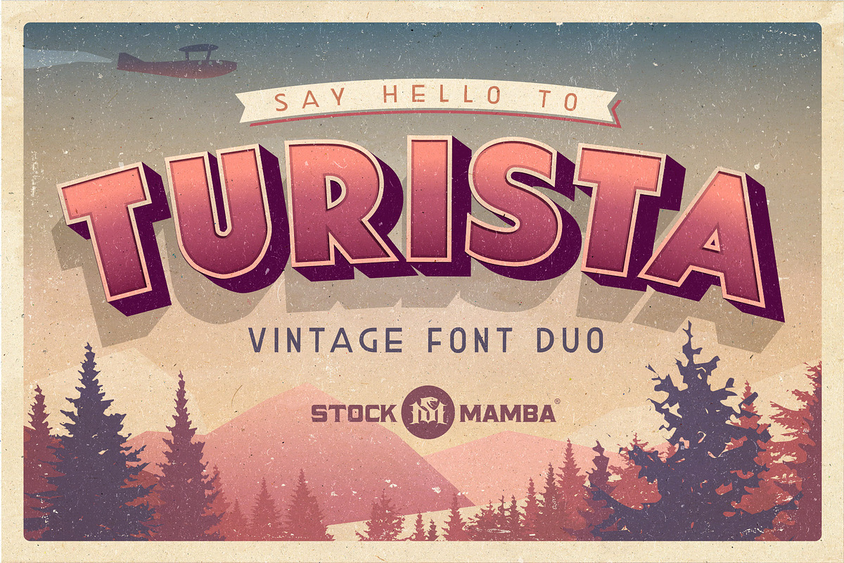 Turista Vintage Font Duo, a Sans Serif Font by StockMamba (Photo 1 of 17)