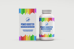 Bottle Nutrition Supplement Mockup