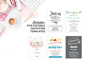 Invitation Template for Illustrator, an Invitation Template by Michelle Hickey Design (Thumbnail 1 of 5)