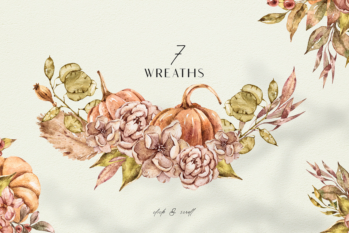 -20% Watercolor PUMPKIN SEASON set, a Texture Illustration by Tiana Geo (Photo 2 of 16)