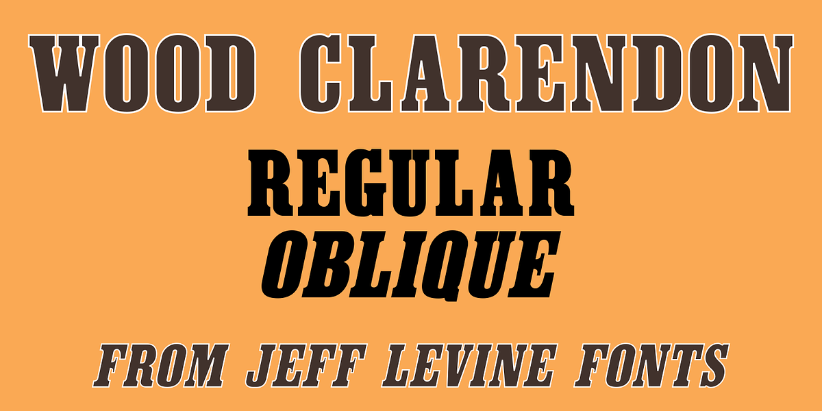 Wood Clarendon JNL, a Font by Jeff Levine Fonts (Photo 1 of 5)