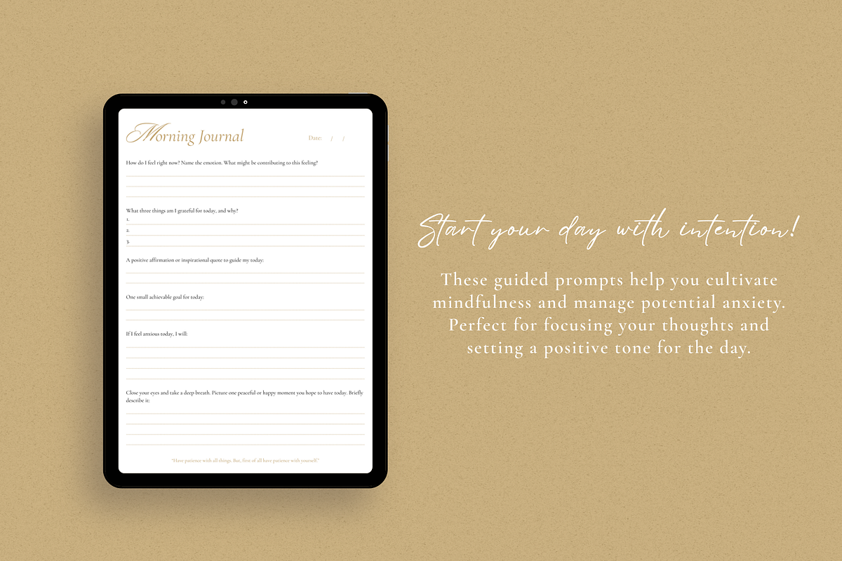 Morning Journal For Anxiety Relief, a Templates & Theme by The Chaos Project (Photo 2 of 9)