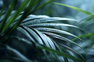 Moody close up of green tropical, a Nature Photo by MistyDay