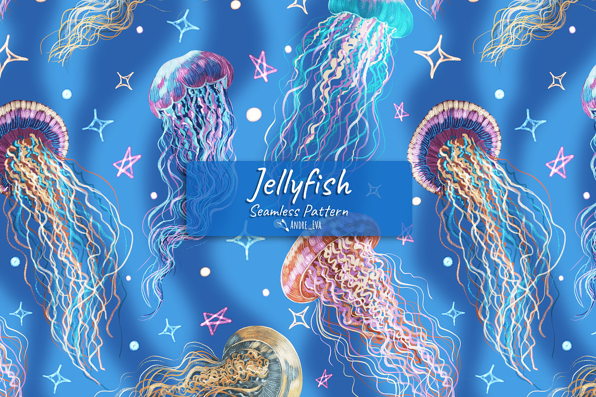 Jellyfish, a Pattern Graphic by Andre_Eva (Photo 1 of 8)