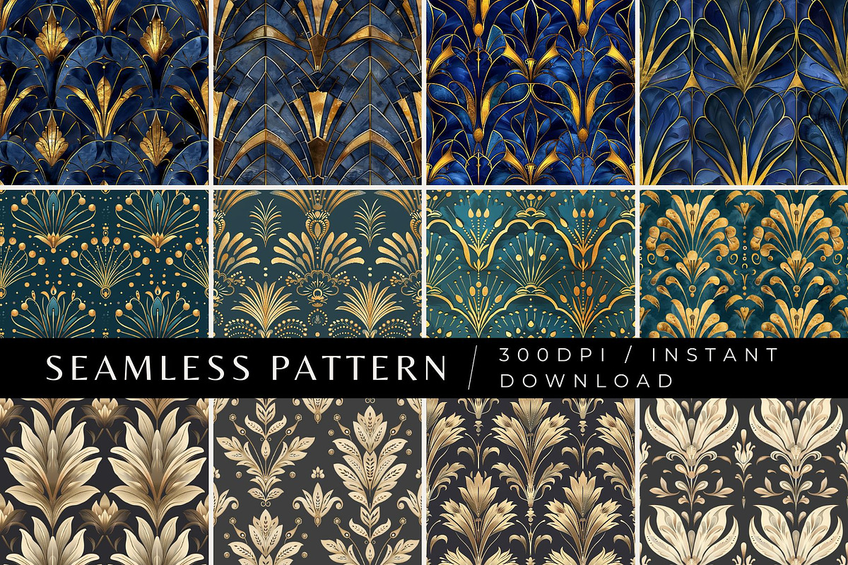 12 Lydia's Art Deco Seamless Pattern, a Pattern Graphic by Inknfolly (Photo 1 of 7)