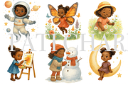 11 Black Girl Clipart, a Decorative Illustration by Pati Charm Studio (Thumbnail 2 of 8)