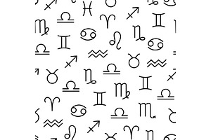Linear zodiac sign linear zodiac sig, a Pattern Graphic by Elen_Art
