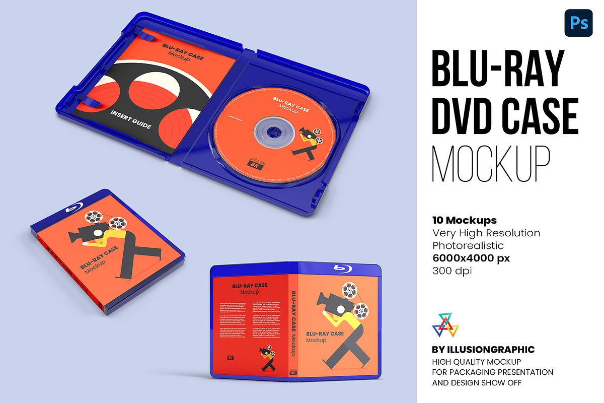 Blu-Ray / DVD Case Mockup - 10 views, a Packaging Mockup by Illusiongraphic (Photo 1 of 20)