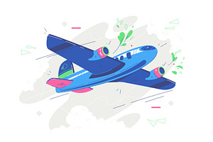 Modern jet airliner in sky