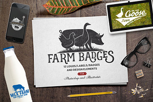 Vintage Farm Badges And Labels