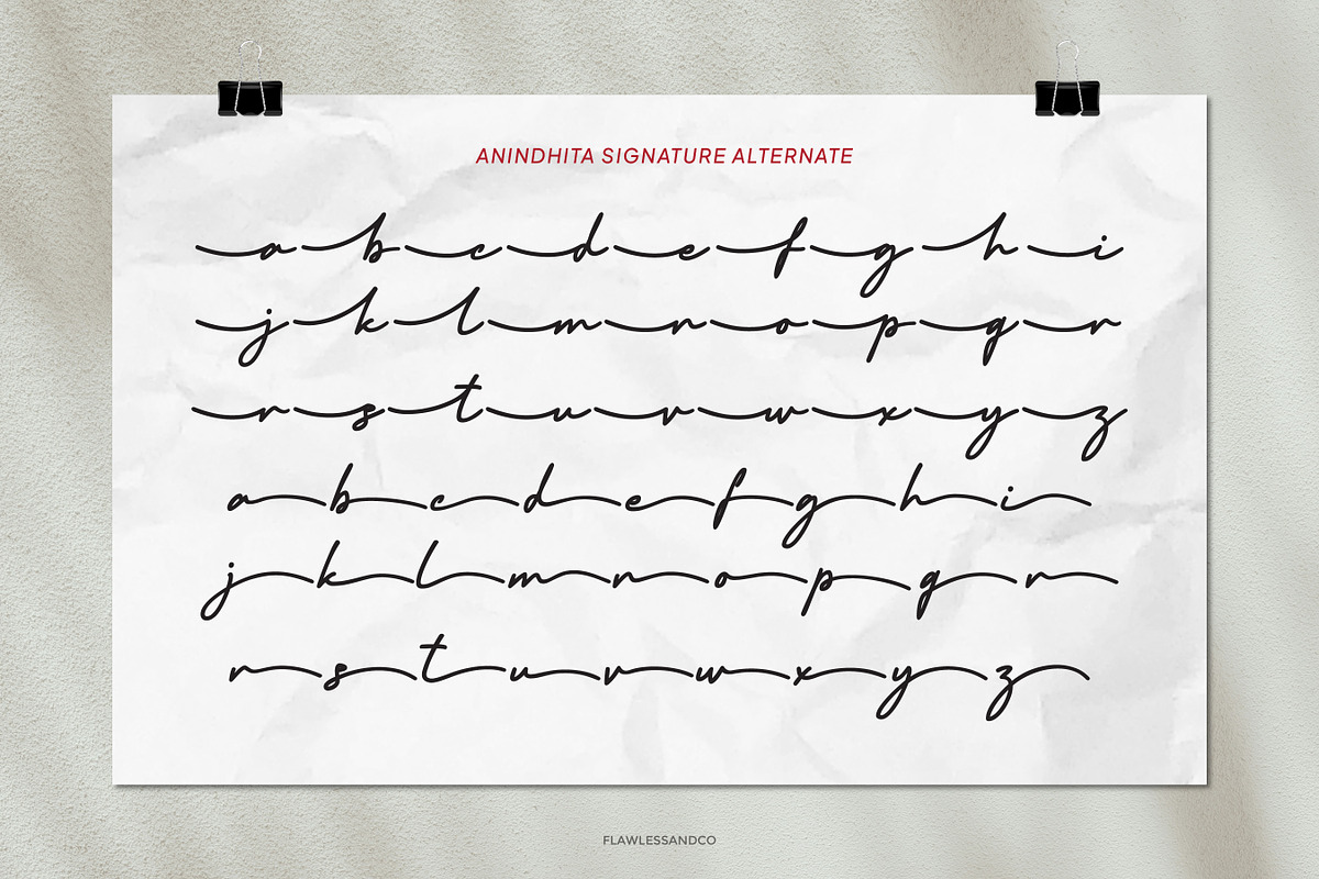 Anindhita - Script Signature Font, a Script Font by Flawless And Co (Photo 9 of 10)
