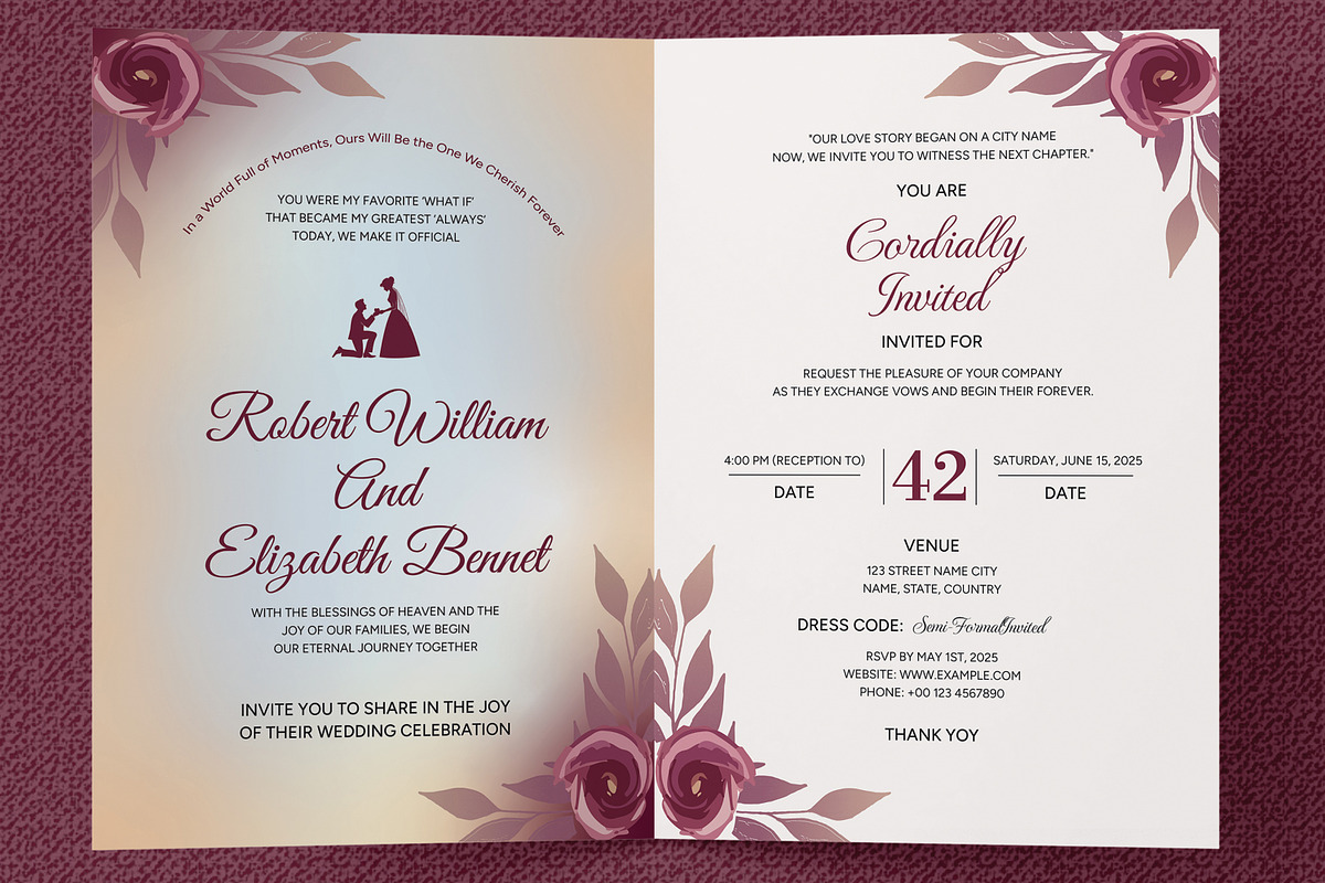 Wedding Invitation Card Template, a Card Template by MightyDesign (Photo 3 of 7)