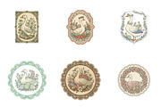 Vintage Happy Easter Goose Label, an Illustration by SinaCreation (Thumbnail 2 of 6)