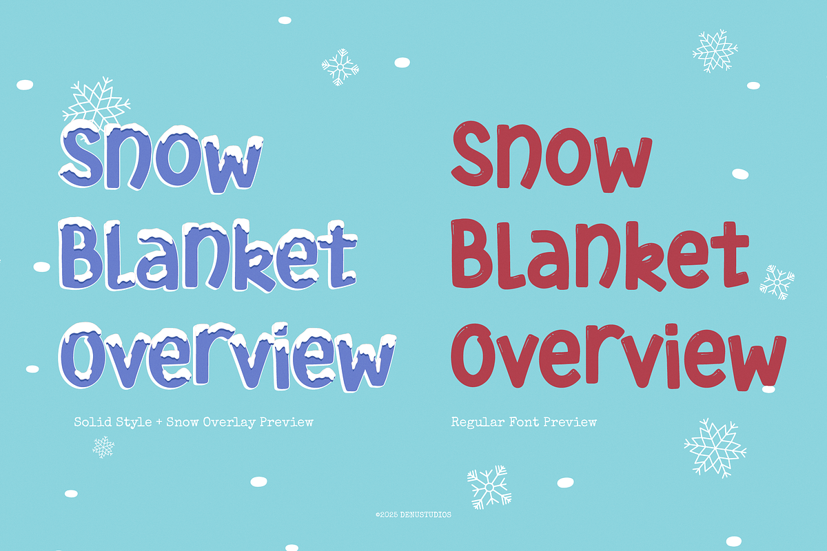 Frozen Caps | Cute Snow Overlay, a Handwritten Font by Denustudios (Photo 5 of 12)