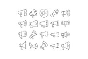 Megaphone and bullhorn icons, an Object Graphic by pikepicture (Thumbnail 1 of 3)