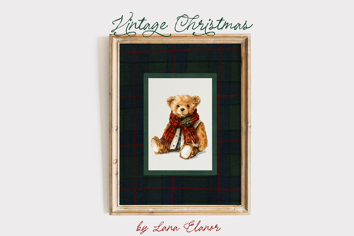 Vintage Tartan Christmas, a Background Graphic by Lana Elanor (Photo 8 of 12)