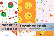 Teacher Seamless Pattern Set, a Pattern Graphic by Nansirins Studio (Thumbnail 1 of 9)
