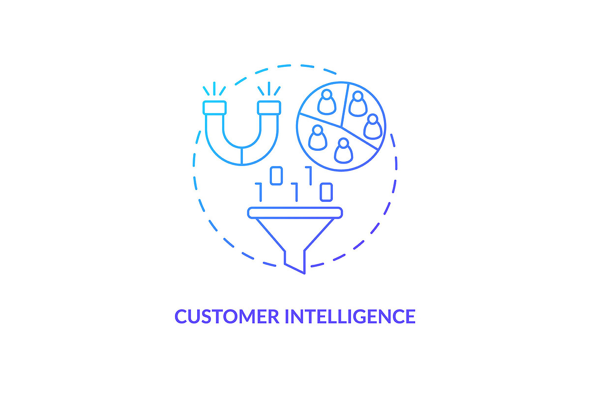 Customer intelligence blue gradient, an Icon by IMG Visuals