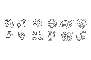 Icons representing environmental, an Animal Illustration by ZinetroN