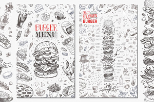 Burger menu. Hand-drawn