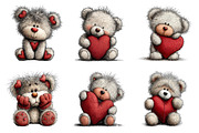 Valentine Teddy PNG Set, an Illustration by SinaCreation (Thumbnail 3 of 11)