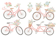 Pastel Floral Bicycle Vectors, an Illustration by Amanda Ilkov (Thumbnail 4 of 5)