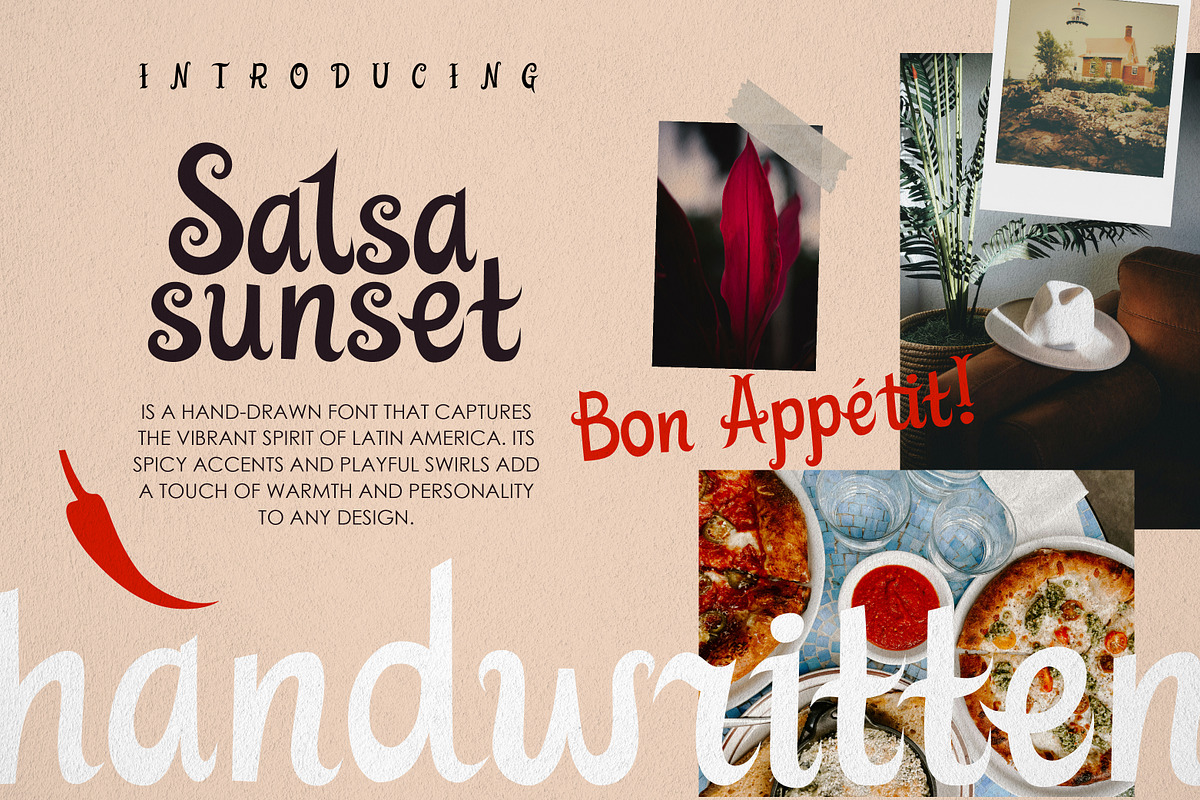 Salsa Sunset Handwritten Spicy Font, a Handwritten Font by Struvictory.art (Photo 3 of 8)