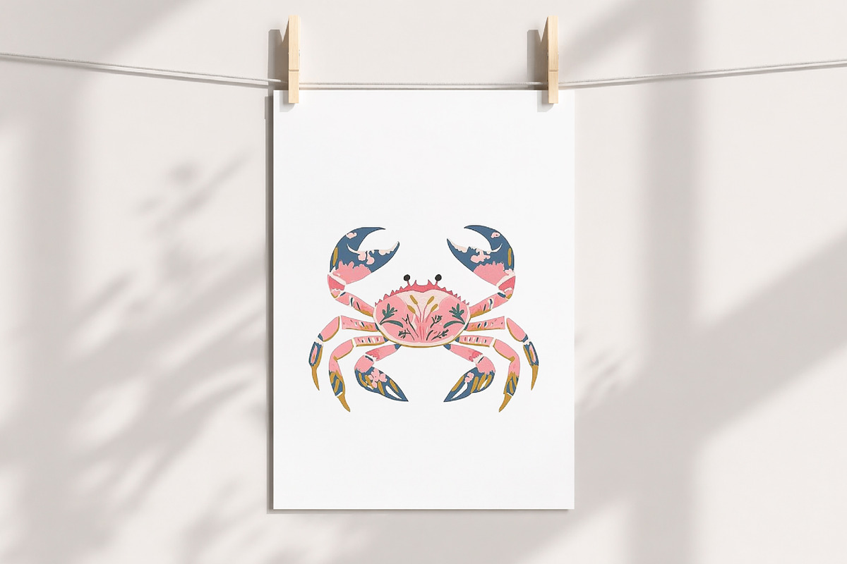 Watercolor Sea Crab Clipart Set, an Illustration by Libby Wishes (Photo 4 of 8)