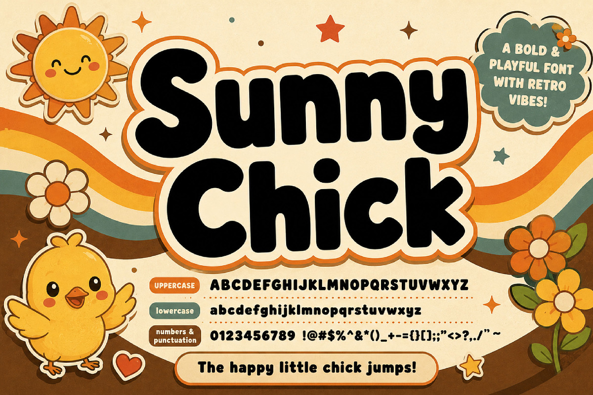 Sunny Chick, a Slab Serif Font by Wow Magic (Photo 2 of 4)