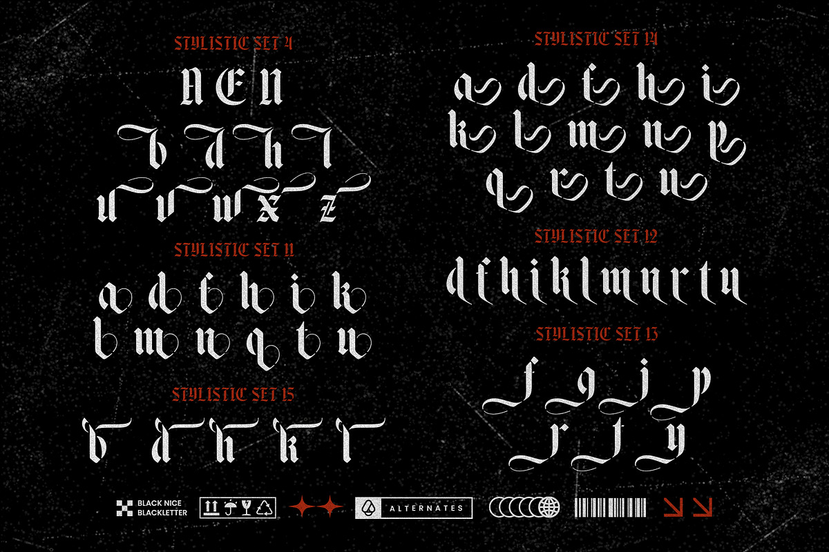 Black Nice Typeface, a Blackletter Font by alit design (Photo 9 of 17)