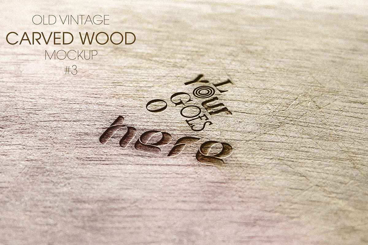 Single Old Vintage Carved Mockup 3, a Mockup by LuisFaus (Photo 1 of 2)