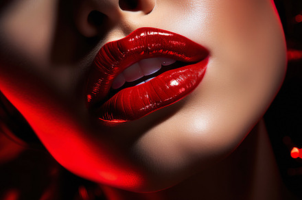 Elegant Red Lip Gloss, a Beauty & Fashion Photo by Iconogenic
