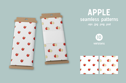 Apple fruit patterns collection.