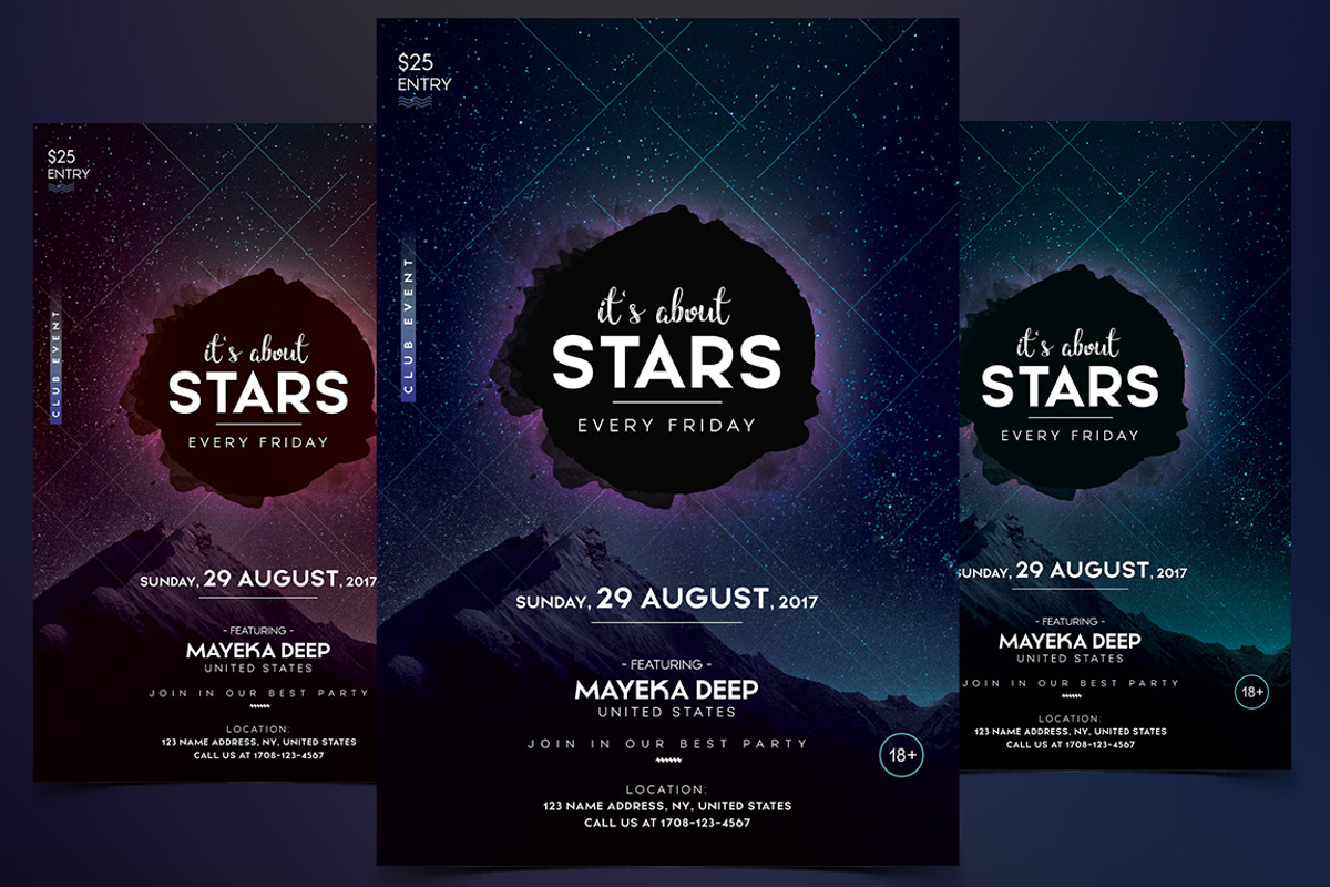 The Stars - PSD Flyer Template, a Flyer Template by PixelsDesign