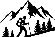 Hiking Silhouette Bundle, an Illustration by balal (Thumbnail 3 of 20)