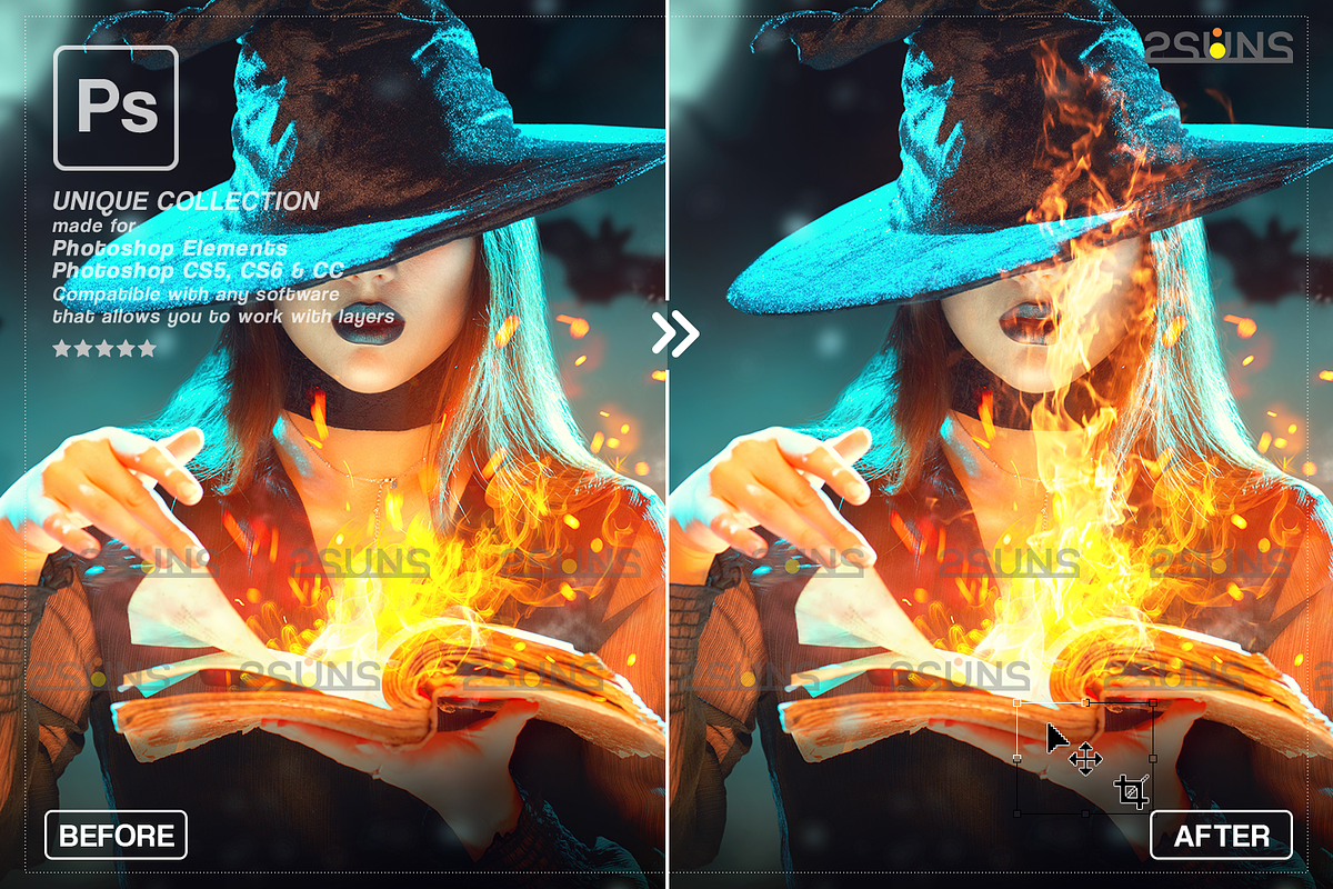 Fire Halloween Photoshop overlay, an Object Graphic by 2SUNS (Photo 3 of 9)