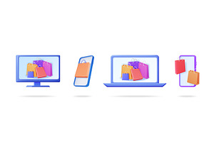 Online shopping application on, a Technology Illustration by Abscent