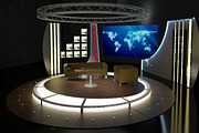 Virtual TV Studio Chat Set 19, a Furniture 3D Model by akerStudio (Thumbnail 5 of 13)