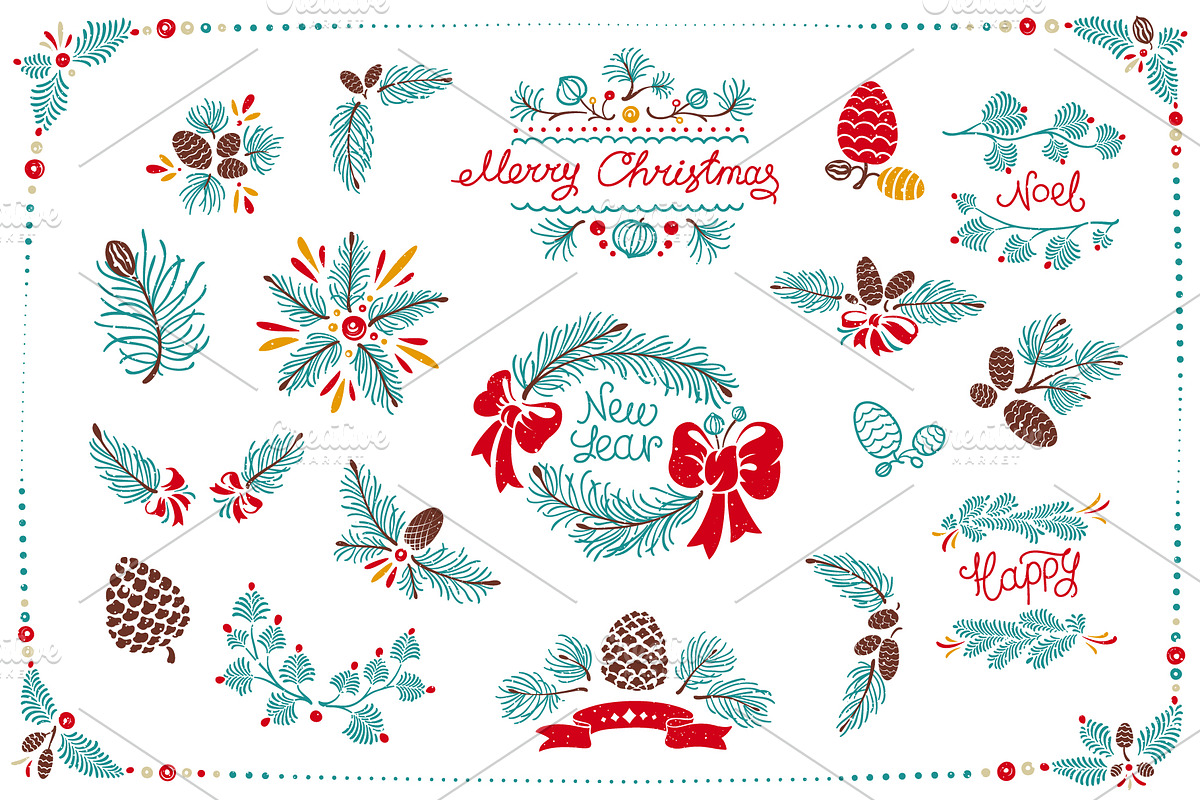 Christmas Cartoon Textured Drawings, a Decorative Illustration by Adiemus (Photo 2 of 5)