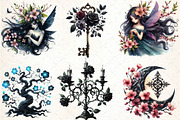 Gothic Spring Sublimation Clipart, an Illustration by DreamCafeArt (Thumbnail 3 of 5)