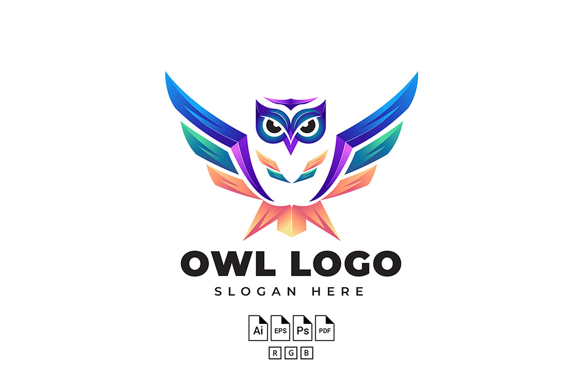 Owl Gradient Logo Template, a Branding & Logo Template by Artlogs x Modaldesain (Photo 2 of 2)