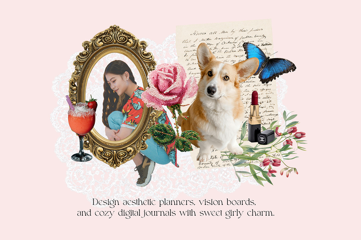 Sweetheart Scrapbook Girly Collage, an Object Graphic by SunnyAfternoons (Photo 2 of 10)