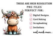 Whimsical Easter Highland Cow Clipar, an Illustration by OK Design (Thumbnail 5 of 6)