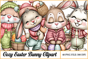 Cozy Easter Bunny Clipart, a Seasonal Illustration by HueNestify (Thumbnail 1 of 3)