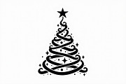 Elegant Christmas Tree Silhouette Se, an Illustration by balal (Thumbnail 7 of 21)
