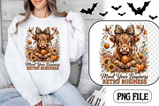 Fall Highland Cow Halloween PNG, a Seasonal Illustration by CrexoraLab (Thumbnail 1 of 4)
