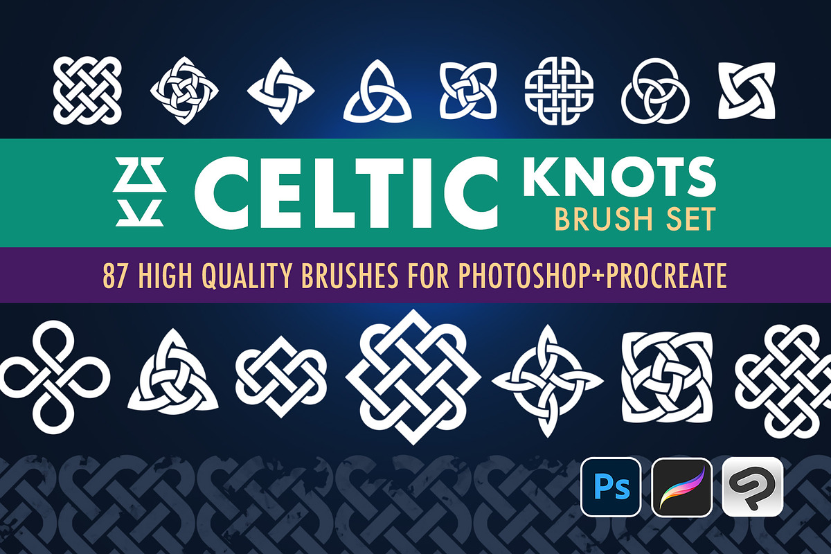 Celtic Knots Brush Set, a Brush Add-On by Zsolt Kosa Art (Photo 1 of 8)