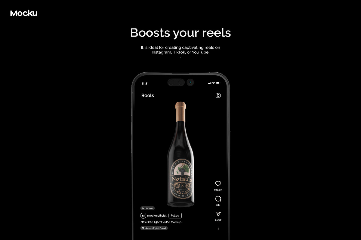 Notable - Burgundy Wine Video Mockup, a Packaging Mockup by Mocku (Photo 9 of 14)